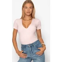 SASSYCLASSY Body Kurzarm Body Damen mit V-Ausschnitt Elegant