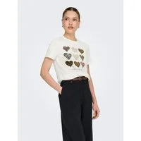 ONLY Kurzarmshirt ONLFREEZE LIFE S/S HEART TEE BOX JRS Baumwolle, regular fit, Rundhals
