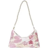 Zaewry Abendtasche Elegante Abendtasche mit Pailletten-Blumenstickerei, Damen Handtasche mit abnehmbarer Kette für Hochzeit, Party & Alltag