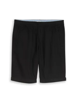 Tom Tailor - TTREGULAR Shorts mit Leinenanteil black - Gr. - L