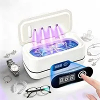 MOPUEA Ultraschallreiniger Ultraschallreinigungsgerät Brille,48KHz Schmuckreiniger 650ML, mit 5 Zeitfunktionen für Brillen,Schmuck,Uhren,Münzen