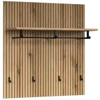 trendteam Garderobenpaneel, Mit Ablagefläche, in Evoke Eiche & Schwarze Rillen 80x84x28 cm