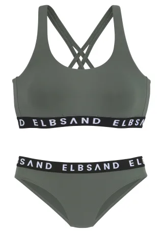 LASCANA - Elbsand LM Bustier-Bikini olive - Gr. - 38C