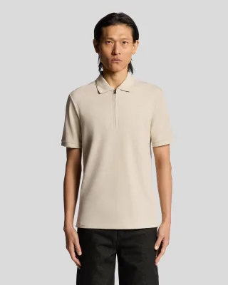 Lyle & Scott Ottoman Poloshirt mit halbem Reißverschluss – Grau