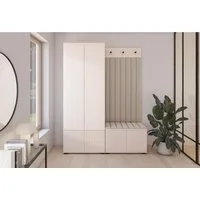 Compleo Garderoben-Set mit Sitbank, 2 Türen, Elegant design, Kaschmir