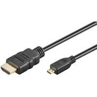 High Speed Micro HDMI > HDMI Kabel mit Ethernet schwarz, 2 Meter