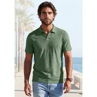 Beachtime Poloshirt, sommerliches T-Shirt mit modischen Blätter-Design neue Strukturqualität im Blätter-Design