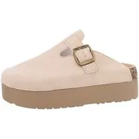 Ital-Design Damen Mules Freizeit Plateausandaletten (85698219) Flach Pantoletten in Beige