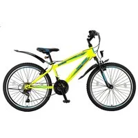 Talson Mountainbike 24 Zoll Fahrrad mit, 21 Gang Shimano, Kettenschaltung, mit Beleuchtung nach StVZO und Gabelfederung Gelb