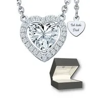 LOVENEST Herzkette Halskette Damen Silber 925 / Gold vergoldet mit Herz-Anhänger Zirkonia (Silberkette Anhänger Geschenke für Frauen Weihnachtsgeschenk Freundin, Geschenkset Damenkette Weihnachten Set), Sie Geburtstag Hochzeitstag Liebesbeweis Liebes