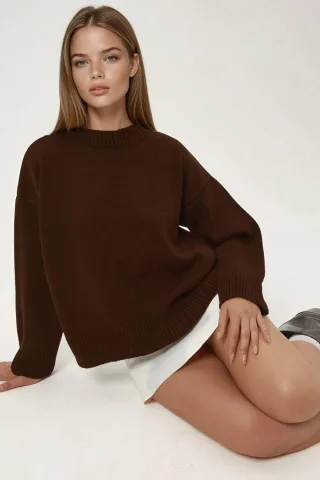 Rundhals Gemütlicher Pullover