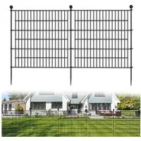 GarveeMore Metallzaun Garten Zaun10 Panels Kein Graben für Garten im Freien Patio