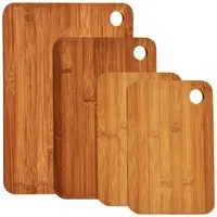 KESPER® Schneidebrett, Bambus, (Set, 4-St), aus FSC®-zertifiziertem dunklen Bambus