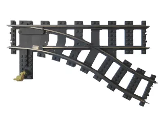 1x Lego Eisenbahn-Weiche rechts 9V [inkl. Weichenhebel]