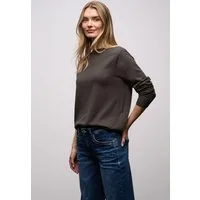 STREET ONE Strickpullover U-Boot-Ausschnitt mit Strukturdetails
