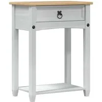 vidaXL Beistelltisch Konsolentisch Weiß 55 x 35 x 73 cm Massives Kiefernholz (1-St)