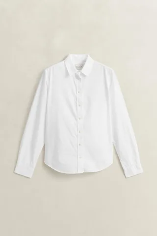 GANT - Regular Fit Classic Popeline Bluse white - Gr. - 42