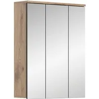 welltime Badezimmerspiegelschrank Riga, Breite 60cm, 3 Spiegeltüren, 9 Fächer, 6 Einlegeböden Badmöbel, Badschrank, Schrank, Wandschrank, Bad, Badezimmer