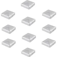 Holmwerk Pfostenkappe 10xverzinkt 71 mm Pyramide Abdeckkappe für Pfosten 7 x 7 cm Zaunpfahl (10 St)