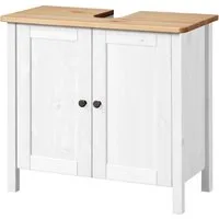 welltime Waschbeckenunterschrank Landhaus Sylt, Badschrank, Badmöbel, FSC®-zertifiziert Badmöbel im Landhaus-Stil, Breite 64 cm, aus Massivholz