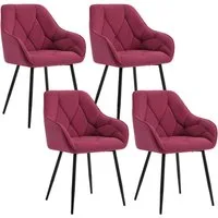 Woltu 4-Fußstuhl (Set, 4 St), Esszimmerstühle ergonomischer aus Samt