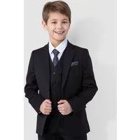SANDER STELLAN Kinderanzug Luxuriöser Jungen Anzug Kommunionanzug 6-teilig, in Schwarz (Sakko, Weste, Hemd, Hose, Krawatte und Einstecktuch) festlich, elegant