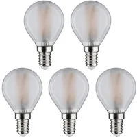 Paulmann LED-Leuchtmittel 5er Pack Tropfen 470lm 2700K matt 230V, E14, 5 St., Warmweiß