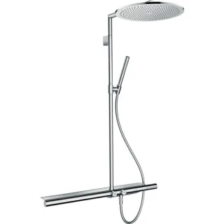 Hansgrohe Axor 800 Showerpipe 27984000 chrom, mit Thermostat, Kopfbrause und Handbrause