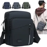 Zaewry Schultertasche Oxford Herren Tasche,Umhängetasche, Herrentasche Zum Umhängen (Verstellbarer Schultergurt Wasserdichtes Mit reflektierenden Streif), Crossbody Handytasche für Arbeit Reise Alltagsleben