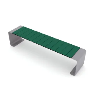 Robuste Parkbank PRO Hush - 159x35x36 cm - Moderne Sitzbank für Spielplatz & Außenbereich aus recyceltem HDPE & Stahl - Wetterfest & Langlebig - Wickey