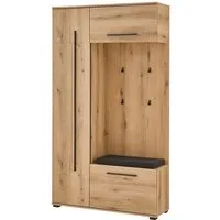 Home affaire Kompaktgarderobe Cantara Flurgarderobe, modern, 2 Farben, 111 cm breit (2-St) unterschiedliche Stauraummöglichkeiten, inkl. Sitzkissen