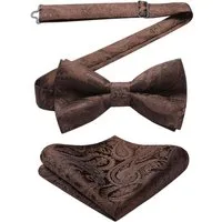 LuxusKollektion Fliege Fliege Einstecktuch Herren Smoking Hochzeit Party J Braun 2
