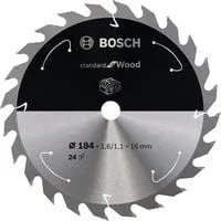 PRO Wood cordless Kreissägeblatt, Ø 184mm, 24Z Bohrung 16mm, für Akku-Handkreissägen