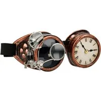 Figuren Shop GmbH Kostüm Steampunk Brille – Cosplay Maske Zubehör Goggles Verkleidung 17 cm, flexibles Gummiband