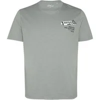 s.Oliver Rundhalsshirt s.Oliver T-Shirt grau XXL Brustprint Arts&Crafts