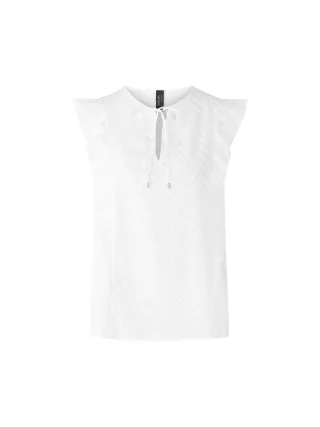 Marc Cain Additions - Feminines Top aus Baumwollmix white - Gr. - 38