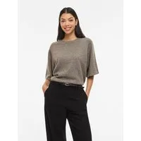 Vila Strickpullover VILIGA 2/4 O-NECK KNIT TOP - NOOS Materialmix, relaxed fit