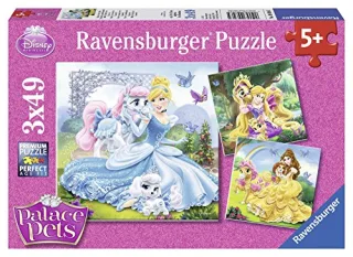 Ravensburger Kinderpuzzle 09346 - Disney: Palace Pets Belle Cinderella und Rapunzel [3x 49 Teile]