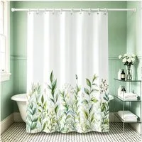 M&W DAS DESIGN Duschvorhang M&W DAS DESIGN Duschvorhang Vintage Garden Pflanzen Textil gelb grün Breite 180 cm