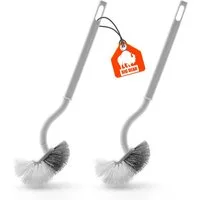 BigDean WC-Reinigungsbürste 2 Stück Klobürste mit Randreiniger Toilettenbürste mit Klebehaken, WC, (Set, 2-tlg., WC-Bürste/n), Mit Klebehaken zum Aufhängen