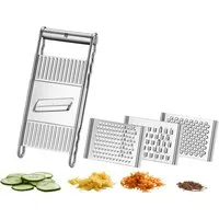 WMF Multireibe Gourmet, Cromargan® Edelstahl Rostfrei 18/10, (Set, 5-St), 4 Einsätze, Hobeln, Raspeln, Reiben, Schneiden, Cromargan Edelstahl