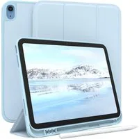 EAZY CASE Tablet-Hülle Penholder Smartcase für Apple iPad 10. Gen. (2022) 10,9 Zoll, Touchpen Stifthalterung Klappcase Anti-Kratz Tablet Tasche Hellblau