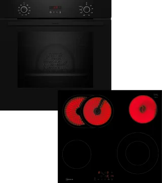 NEFF Backofen-Set "B2CCG6AK3" mit Teleskopauszug nachrüstbar Pyrolyse-Selbstreinigung mit 7 Beheizungsarten
