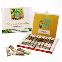SURPRISA Aufkleber Aufkleber Set '20 Gründe' für Merci Schokolade, personalisierbare Sticker