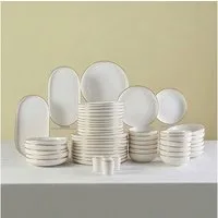Karaca Geschirr-Set Geschirr-Set Stream Bone New Saturn, 12 Personen, Platin
