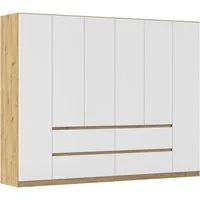 rauch Drehtürenschrank Schrank Garderobe MAINZ Breiten 91/136/181/226/271/315/360, Höhe 210cm (3 verschiedene Ausstattungen BASIC/CLASSIC/PREMIUM (inkl. SOFT-CLOSE) grifflose Front, Außentüren mit Push-to-Open Funktion MADE IN GERMANY
