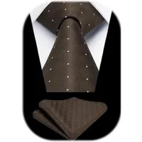 LuxusKollektion Krawatte Krawatte Herren Hochzeit Plaid Einstecktuch Business Set Braun