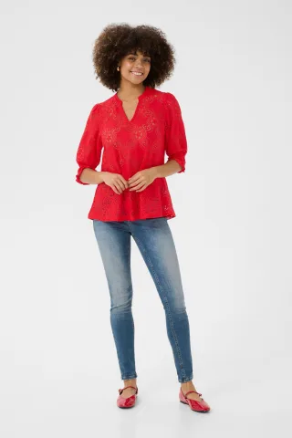 Langarm-Bluse Relaxed fit Racing Red