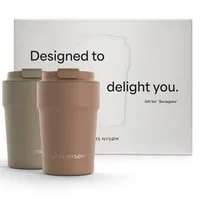 LARS NYSØM Thermobecher Bevægelse, 2-tlg., Hochwertiges Geschenkset mit 2 Kaffeebechern