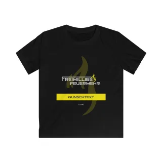 COVRZ Kinder-T-Shirt Feuerwehr mit individuellem Text Anthrazit XS Ohne